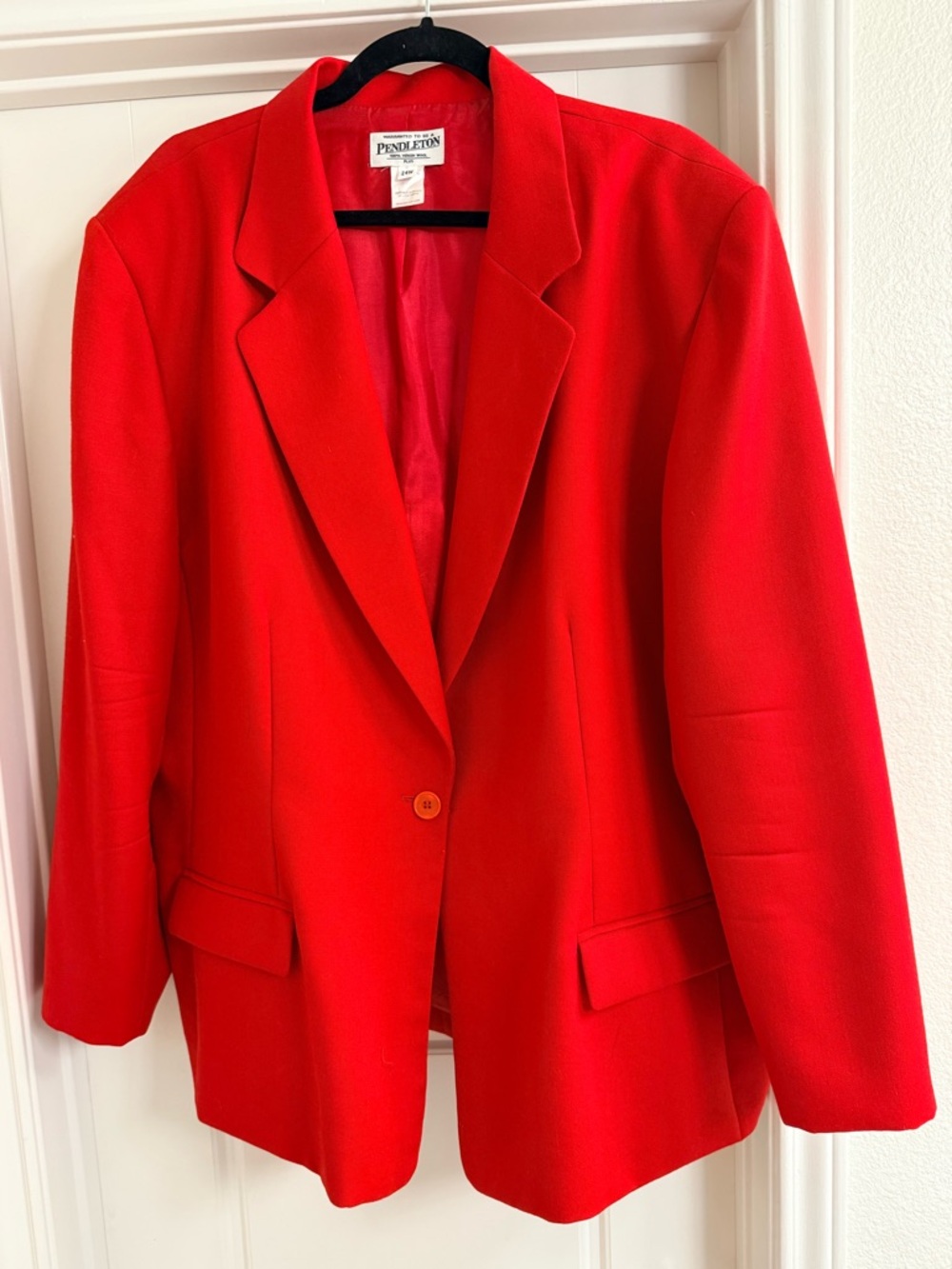 Pendleton Bright Red Tailored Single-Button Blazer // Sz 24W
